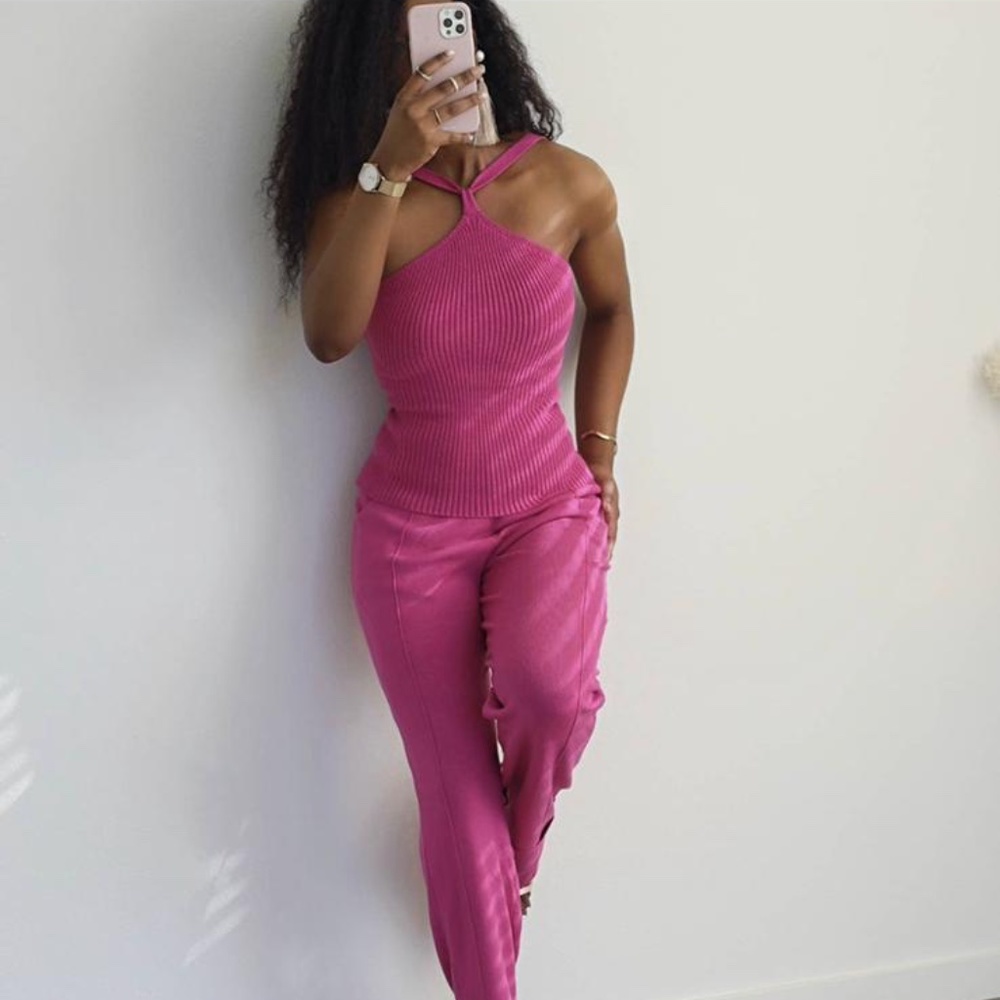 Kaley Highwaist Knit Pants Set